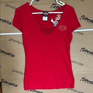 Harley Davidson Biker baby doll style t shirt.